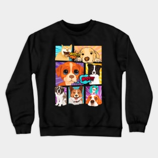 Cute Comic Dogs Crewneck Sweatshirt